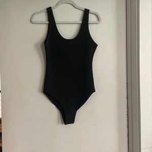 Zara black ribbed body suit size medium